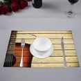 thumbnail image 2 of MKHERT Acoustic Guitar Art On Wooden Wall Musical Instruments Placemats Table Mats for Dining Room Kitchen Table Decoration 12x18 inch,Set of 4, 2 of 4