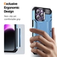 thumbnail image 6 of iPhone 15 Pro Max Case, Military Grade Protection Kickstand Bumper Anti-Scratch Rugged Hybrid TPU PC Phone Case for Apple iPhone 15 Pro Max - Blue, 6 of 8