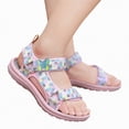 thumbnail image 3 of kpoplk Toddler Girl Sandals Open Toe Sandals Princess Flats Summer Flower Girl Shoes(Pink,11), 3 of 9