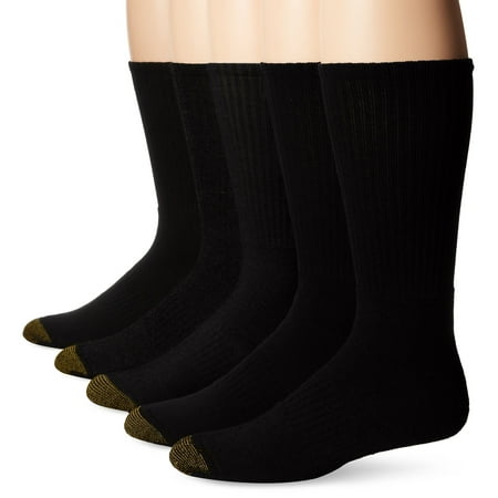 Gold Toe Men's 10-13 Downtown Crew 5 Pack Shoe Size: 9-11 Black NEW
