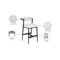 thumbnail image 2 of Meridian Furniture Stryker Cream Boucle Fabric / Vegan Leather Stool (Set of 2), 2 of 8