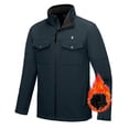thumbnail image 2 of Little Donkey Andy Mens Lightweight Softshell Jacket Lightweight Fleece Lined Jacket Water Resistant Zip Winter Coat Windbreaker Workout Jackets Black Blue L, 2 of 9