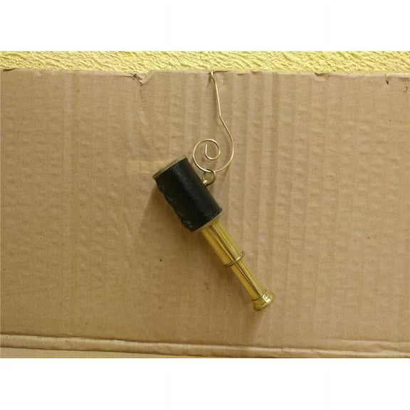 Handcrafted Model Ships  5 in. Solid Brass with Leather Spyglass Christmas Ornament 5in.