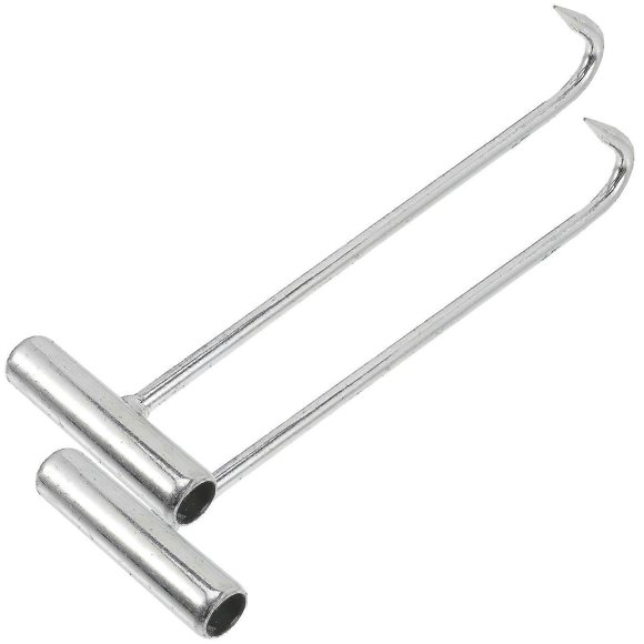 2 Pcs Xtool Manhole Lift Hooks Lifter Hook Door Lifting Hook Manhole Cover Lifter Drain Cover Lifting Hooks Sewer Lid Hook Banmo