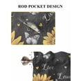 thumbnail image 7 of Sunflowers Rustic Half Window Curtain 36 Inches Long, Spring Summer Pastoral Flowers Black Window Treatment Curtain Drapes, Small Tier Curtains for Bathroom Over Sink, 27.5"x36", 2 Panels, 7 of 7