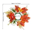 thumbnail image 3 of geerera Fall Candle Ring with Maple Leaves & Berries, Artificial Harvest Wreath for Pillar Candles, Rustic Autumn Tabletop Decor for Thanksgiving Home, 14.2", 3 of 9