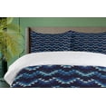 thumbnail image 4 of Ambesonne Aztec Duvet Cover Sets, Zigzags Oriental Vibes Art, 2-King, Blue Dark Night Blue, 4 of 7