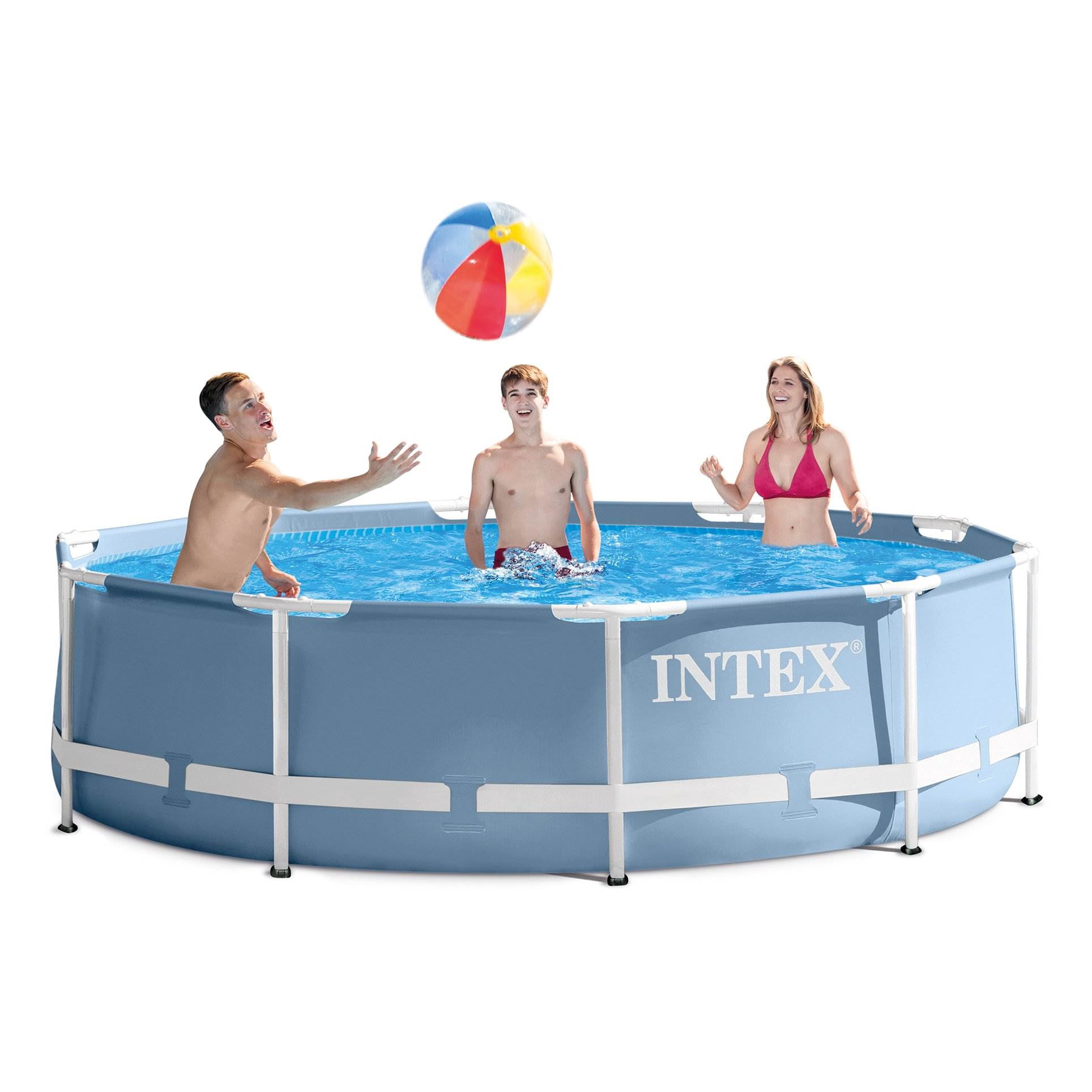 Intex 12ft x 30in Prism Frame Above Ground Swimming Pool w/ 530 GPH Filter Pump