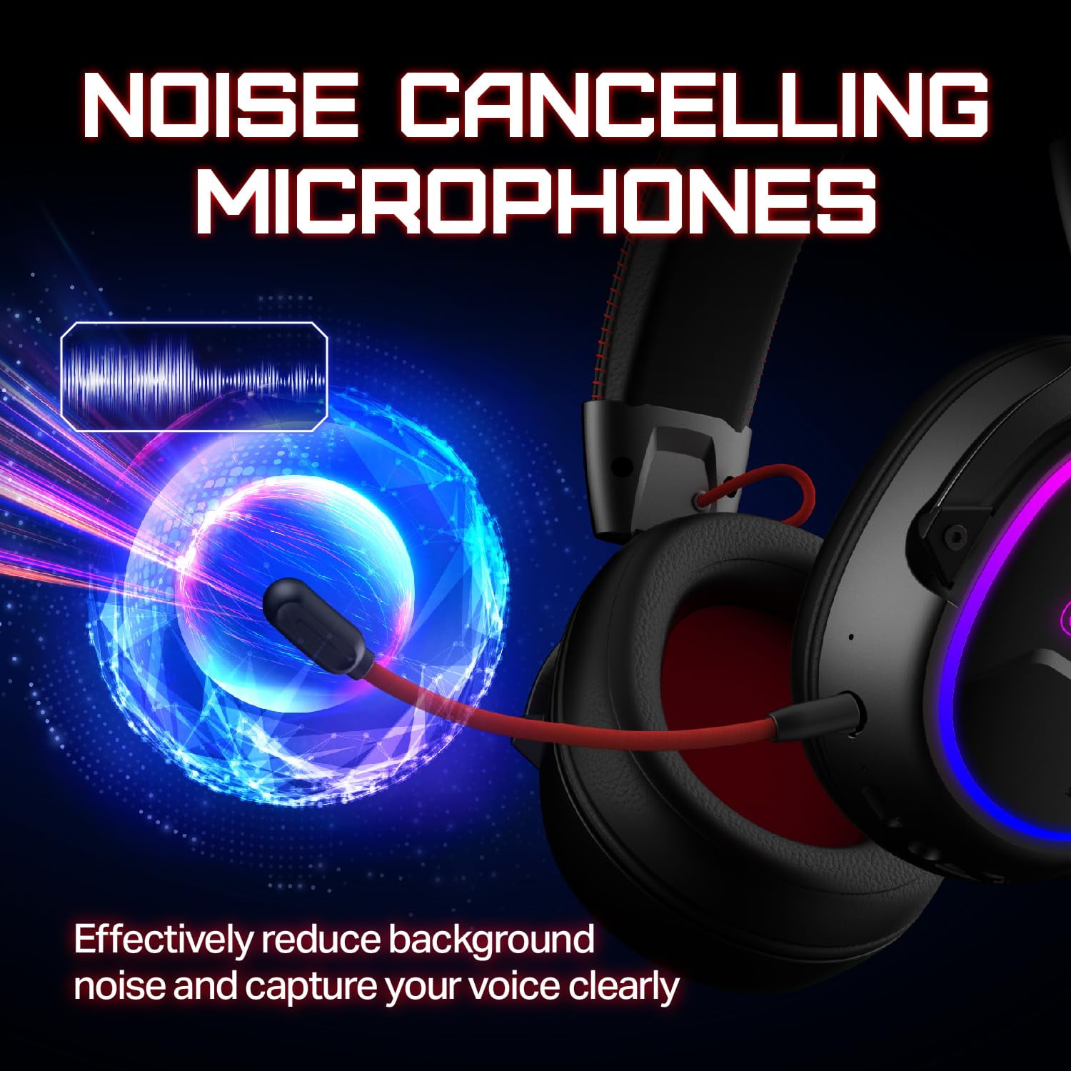 OXS Storm G2 Wireless Gaming Headsets with 7.1 Virtual Surround Sound, Black