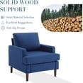 thumbnail image 2 of YOUDENOVA Modern Mid-Century Living Room Upholstered Cushion Accent Chair, Blue, 2 of 6