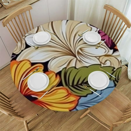 

Autua Art Nouveau Round Tablecloth Stain-Resistant Washable Indoor Outdoor Restaurant Wedding Party 100% Polyester for Picnic Dining Farmhouse Table Cover 31 -35