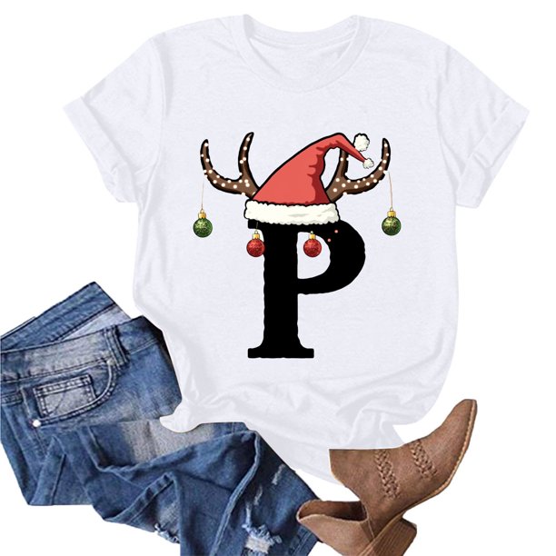 Puntoco Camiseta informal de manga corta con cuello redondo y estampado a la moda para mujer