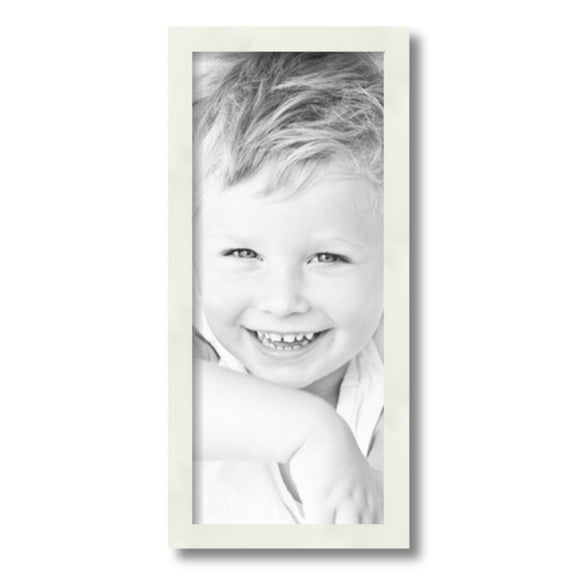 ArtToFrames 8" x 19" White Picture Frame, 8x19 inch White Wood Poster Frame (WOM-5140)