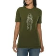 thumbnail image 3 of Big Size Hand Drawn Horse Graphic Design Deluxe Jersey T-Shirt - Army Green 3XL, 3 of 4