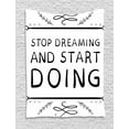 thumbnail image 1 of Stop Thinking Start Doing Tapestry, Handwriting in Floral Motifs Pencil Drawn Calligraphy Art, Wall Hanging for Bedroom Living Room Dorm Decor, 40W X 60L Inches, Black and White, by Ambesonne, 1 of 2