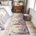 thumbnail image 4 of 2'x6' Rug Runners for Hallways Kitchen, Watercolor Flowers Non Slip Entryway Beside Floor Carpet Runner, Retro Botanical Blooms Floral Butterfly Laundry Room Bedroom Throw Rugs Mat for Family Pet, 4 of 8