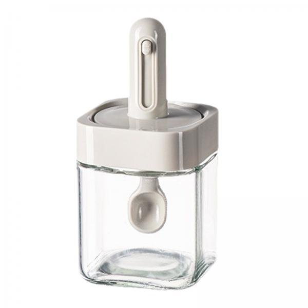 4x Tarro De Especias Suministros De Cocina Mini Recipiente Transparente Para Conservas Tarro De Condimentos Gris