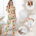 thumbnail image 4 of TSOVTHRID Lavender Butterfly Print Pajama Set for Women Short Sleeve Pajamas with Long Pants Soft Womens Nightwear Pjs Sets, L, 4 of 7