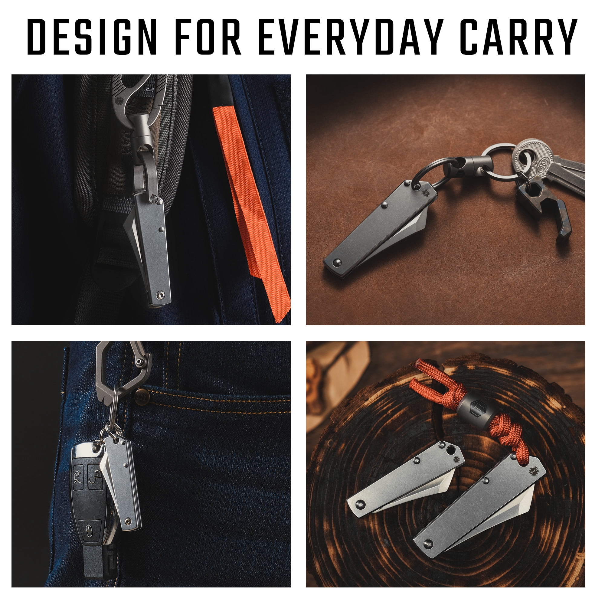 Key Unity Steel Pocket Knife for Fishing Camping, EDC Mini Folding Knives for Keyring, 1.77'' Blade, KK03S