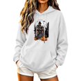 thumbnail image 2 of Halloween Spooky Season Hoodies Women Ghost Graphic Long Sleeve Shirt Halloween Oversized Pullover Tops, 2 of 5