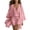 #0198-Pink, variant on Ailaofu Women's Three Piece Solid Color Suit, Loose Cardigan V Neck Sleeveless Vest Drawstring Shorts Casual Set, Fashion Beach Suit
