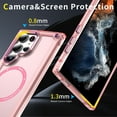 thumbnail image 5 of Allytech Magnetic Case for Samsung Galaxy S24 Ultra, [Military Grade Drop Protection] [Compatible with MagSafe] Slim Translucent Soft TPU Frame Shockproof Anti-Scratch Rugged PC Back Shell - Pink, 5 of 7