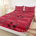 thumbnail image 3 of Homewish Football Sport Twin Sheet Sets,Rugby Helmet Twin Fitted Sheet,Red Black Flat Sheet For Boys Teens,Breathable Home Decor,3pcs, 3 of 7