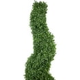 thumbnail image 3 of Northlight 48" Two Tone Green Artificial Spiral Boxwood Topiary Potted Tree, 3 of 5