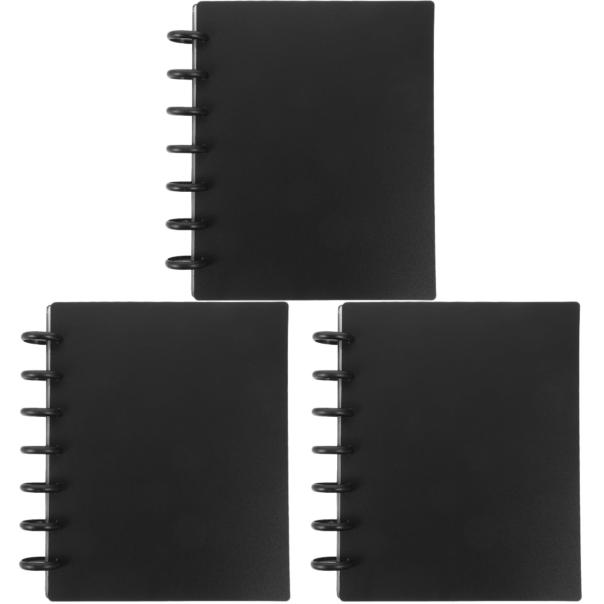 FUEENIRVA Portable Black Photo Album Set with Clear Pockets, 3-Pack PP Material for Secure Photo Storage
