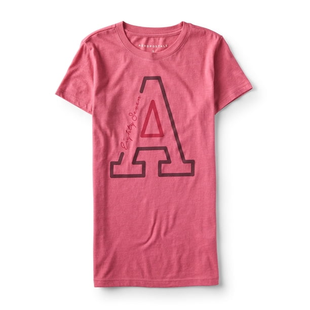 Aeropostale - Camiseta gráfica con logo para mujer, rosa, grande Aeropostale Camiseta gráfica