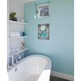 thumbnail image 4 of Daisy Canvas Pictures Bathroom Wall Art Modern Flower Bathtub Artwork Rustic Wood Board Background Wall Art Decor Living Room Bedroom Office Wall Decor Framed Ready to Hang Blue Teal Size 12x16 inch, 4 of 6