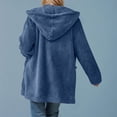 thumbnail image 6 of Womens Fleece Zip Up Jacket Winter Oversized Long Sherpa Hoodie Fuzzy Jackets Warm Teddy Cozy Coat with Pockets, 6 of 6