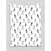 Kids Tapestry, Skiing Penguins on Snowboards Winter Sports Themed Pattern Fun Animal Bird with Scarf, Wall Hanging for Bedroom Living Room Dorm Decor, 40W X 60L Inches, Black White, by Ambesonne