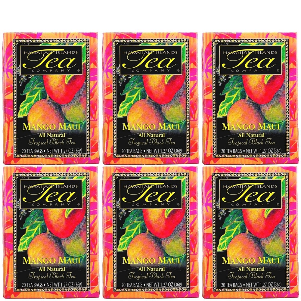 Hawaiian Islands Tea, Mango Maui Flavor Tropical Black Tea, All Natural
