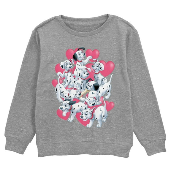 Boy's One Hundred and One Dalmatians Puppy Dalmatian Love  Sweatshirt