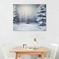 thumbnail image 2 of Nawypu Christmas Tree Canvas Wall Art, Winter Snow Scene Poster Pictures for Christmas Wall Decoration, Shimmering Forest Canvas Christmas Trees Painting Framed Artwork for Living Room Decor, 2 of 4