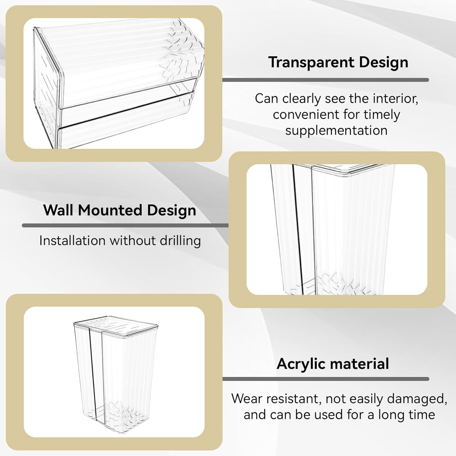 ABPETE Dryer Sheet Holder, Dryer Sheet Container Wall Mount Transparent Dryer Sheet Box Acrylic Dryer Sheet Dispenser Dryer Sheet Dispenser for Laundry Room(Clear)