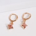 thumbnail image 2 of Pendientes de aleación para mujer, pendientes elegantes con colgante de cristal a la moda para mujer (rosa), 2 of 3