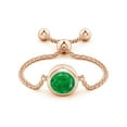 thumbnail image 2 of Angara Natural 0.45 Ct. Emerald Solitaire Ring in 14K Rose Gold for Women (Ring Size: 11.5), 2 of 9