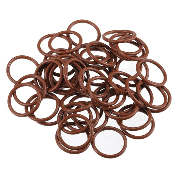 Unique Bargains Universal O Ring Seal Gasket Orings Seal Washer for Plumbing for Cars 20mm ID x 2.5mm CS Brown 50pcs