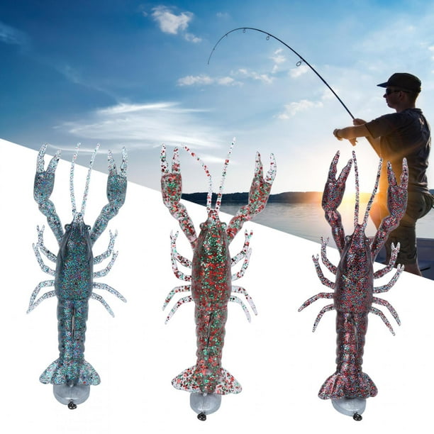 Demonsen Lobster Fishing Bait, Simulation Soft Lure, 3PCS For Sea