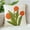 Orange, variant on Pack of 2 Embroidered Decorative Throw Pillow Covers 18x18 Inch Farmhouse Tulip Floral Pillowcase for Living Room Sofa Bed