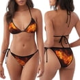 thumbnail image 3 of Fotbe Fiery Orange Flames Energy Traje de Baño para Mujer de Dos Piezas – Bikini Sexy de Tirantes Tipo Halter con Diseño Triangular, 3 of 6