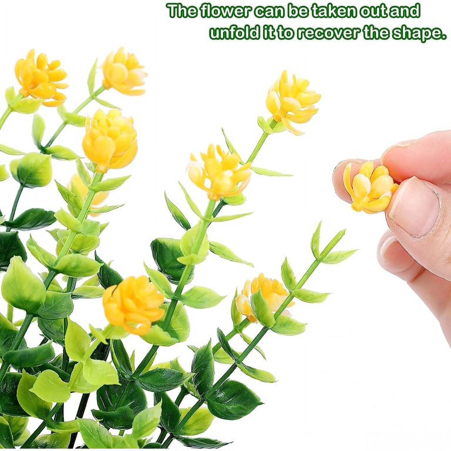 MAMOWEAR Artificial Flowers Outdoor UV Resistant Fake Flowers, Faux Plastic Flowers for Decoration Home Kitchen Garden Wedding Party Décor