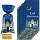 thumbnail image 1 of 100 Piezas Eid Mubarak Fiesta Hospitalidad Ramadán Bolsa Mezquita Bolsa de Regalo Impreso en Azul Oro Transparente Celofán Bolsa de Caramelo Plata Eid Mubarak, 1 of 5