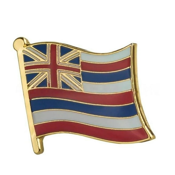Ysmzzmsy 1 PCS（0.75x0.63 inch) Hawaii Flag Pin Suit lapel flag pins Plated Metal Enamel Souvenir Hat Men Women Patriotic