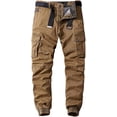 thumbnail image 1 of Pantalones cargo tácticos de sarga con cremallera al tobillo para hombre Caqui 36 Caqui 36 Xishao ropa, 1 of 2