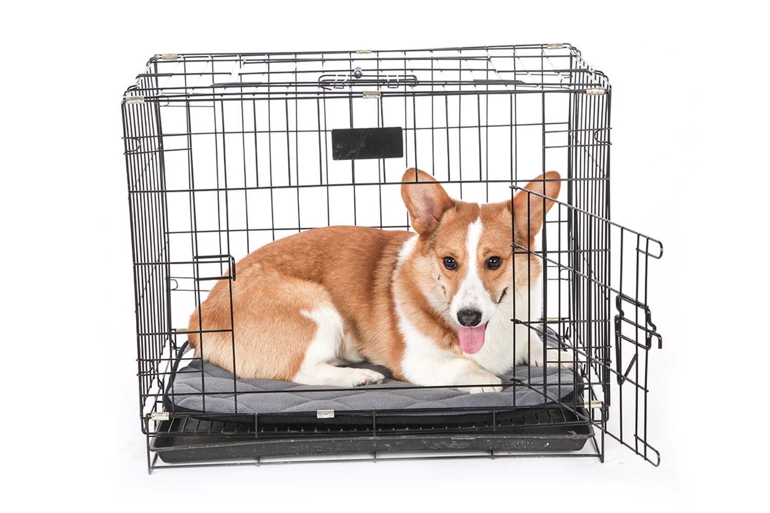 QIAOQI Dog Bed Crate Mat Grey Kennel Pad | Washable Orthopedic Pillow Pet Beds Cushion Padding Bolster