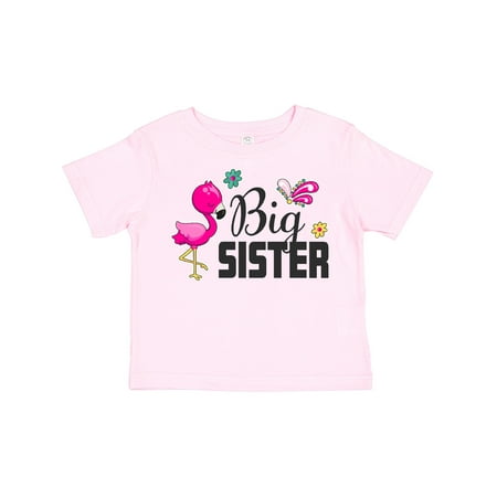 

Inktastic Big Sister with Flamingo and Flowers Girls Toddler T-Shirt