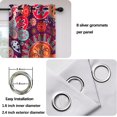 thumbnail image 6 of Boho Floral Blackout Window Curtains, Colorful Mandala Flower Aesthetic Art Living Room Bedroom Decor Insulated Thermal Curtain Darkening Grommet Window DrapesTreatments, 2 Panels 52x84 Inch, 6 of 6